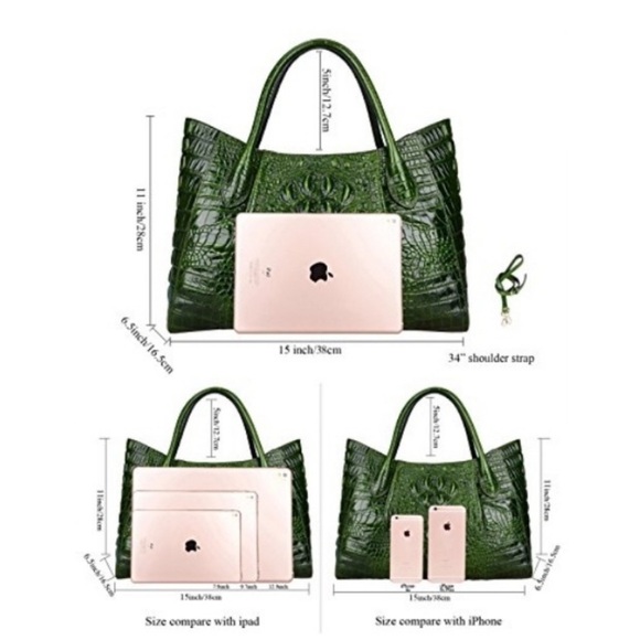 Pijushi croc embossed leather bag - Picture 3 of 15